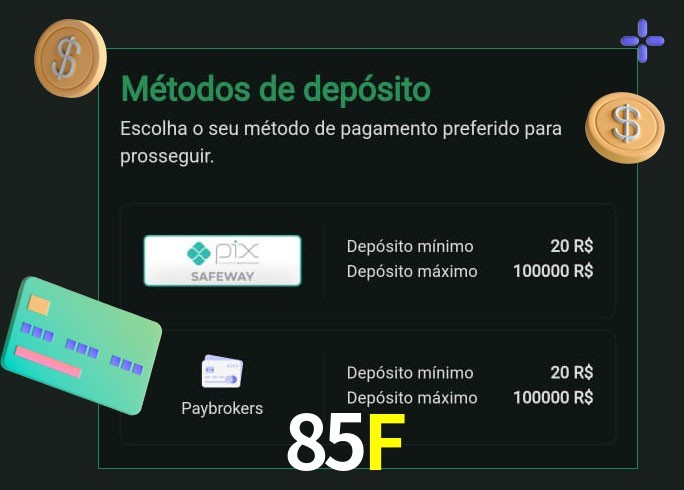 O cassino 85Fbet oferece uma grande variedade de métodos de pagamento